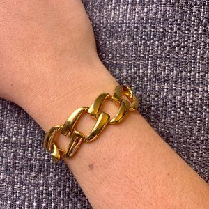 Napier Gold Tone Diamond Shape Link Bracelet